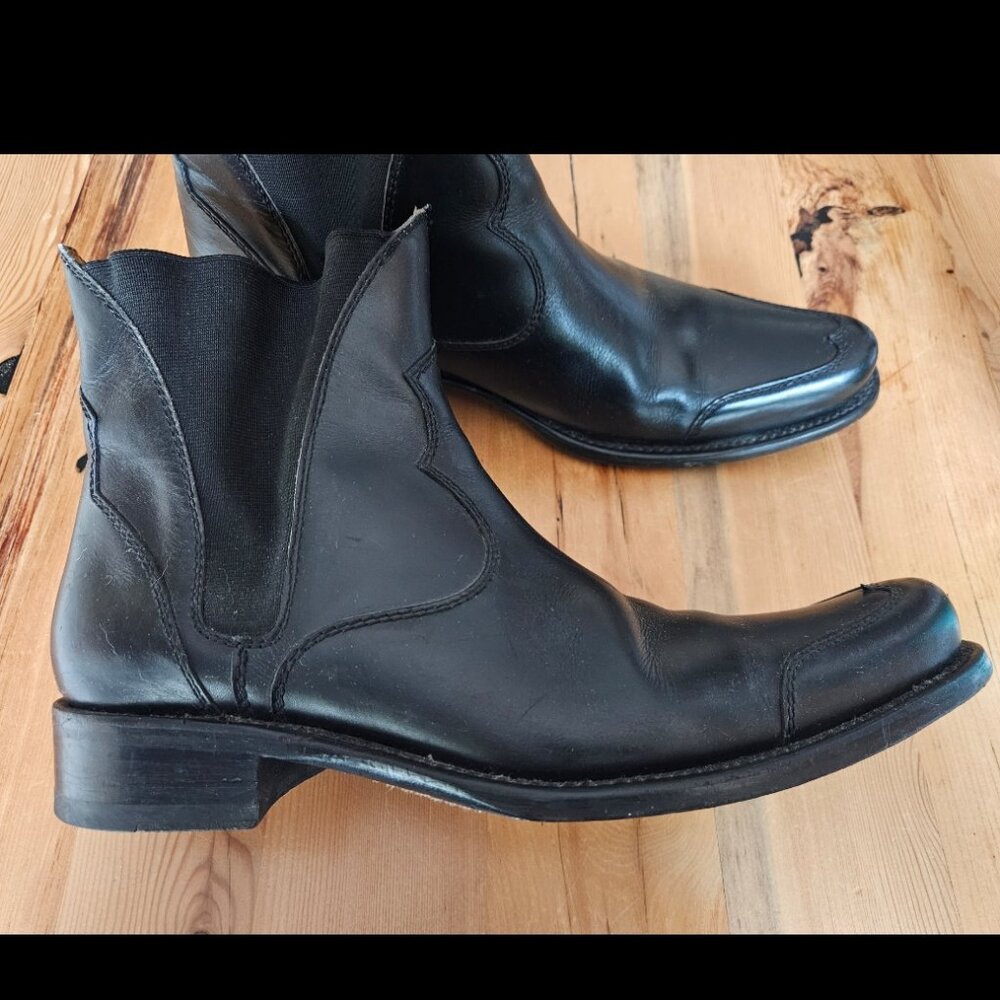 Men's Black Leather Jean-Baptiste Rautureau Chelsea Cowboy Boots